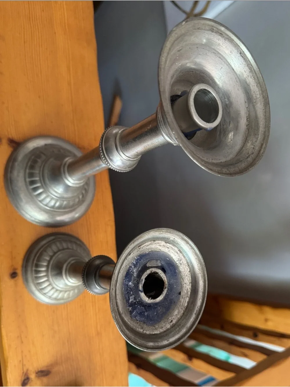 White Barn Silver Metal Candlestick Pair - Picture 5 of 5